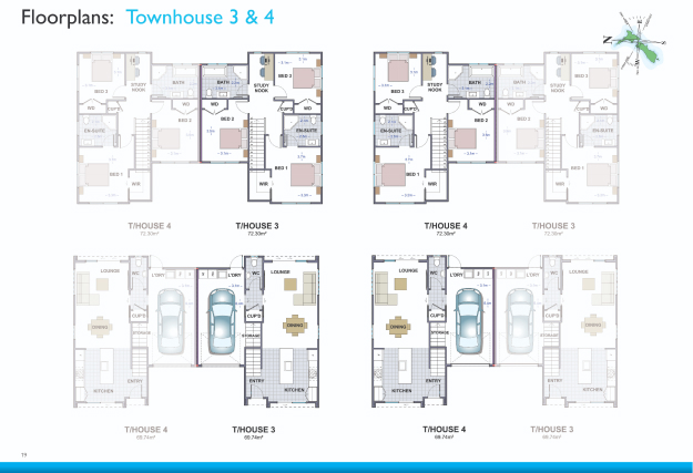 Townhouse 3 and 4 floor plan